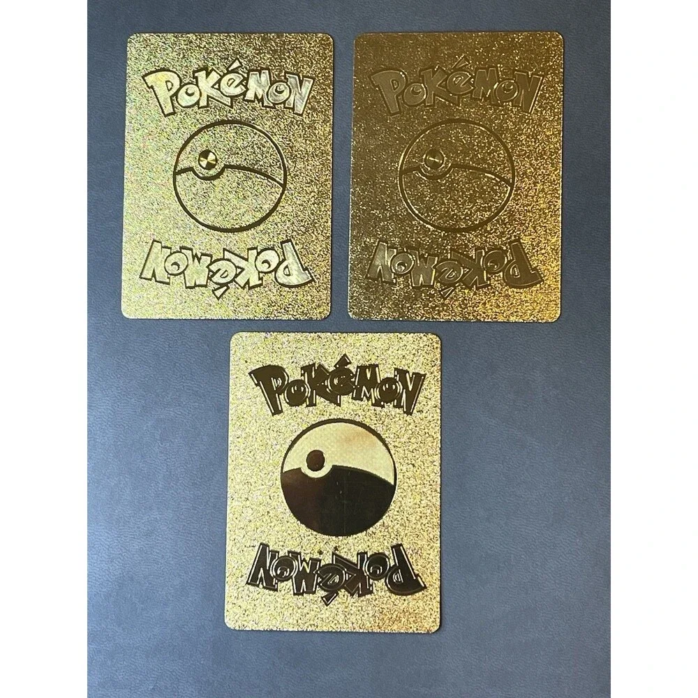 Pokemon Novelty Mewtwo Gold Full Fan Art Card Lot (3) EX GX Tag Team Mew Promo